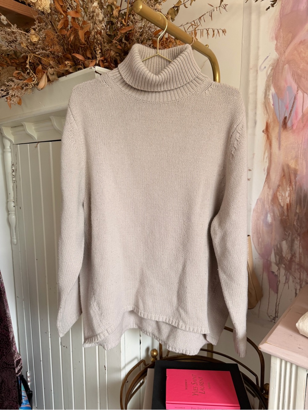 Totem Women’s Cream Turtleneck Sweater - Cozy Knit Pullover